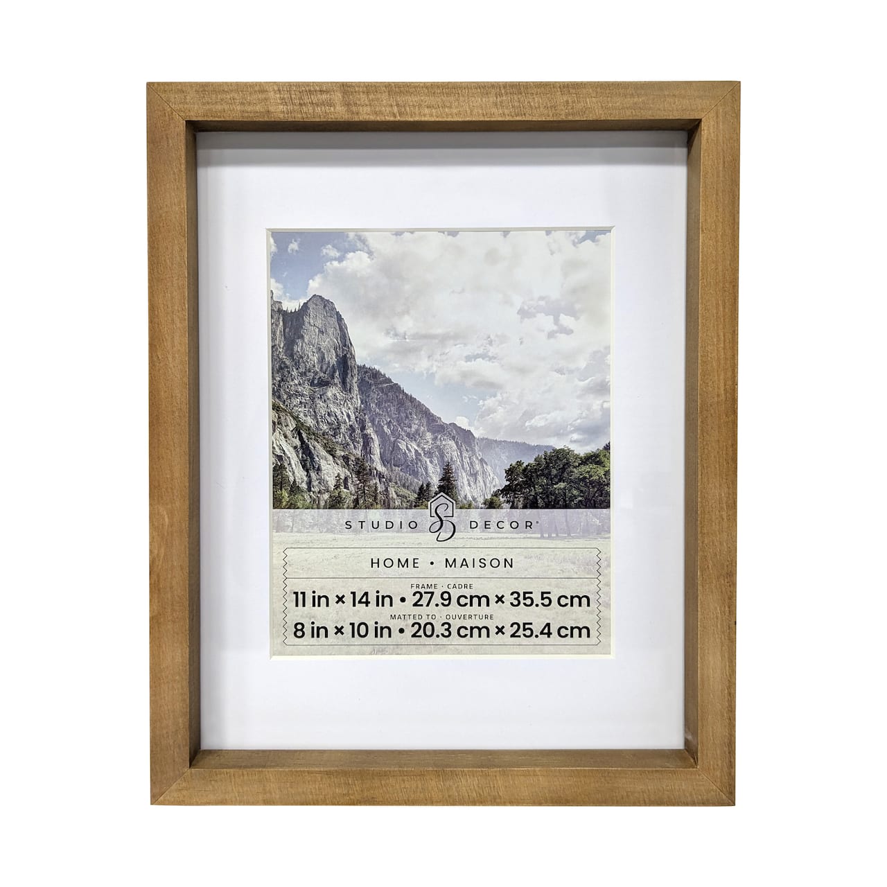 Home Natural Walnut Stain Wood Frame with Mat by Studio Décor®